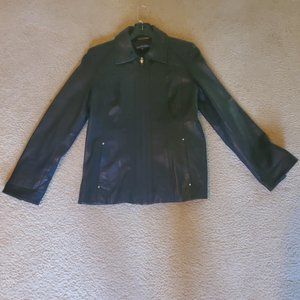 Ellen Tracy black leather jacket small